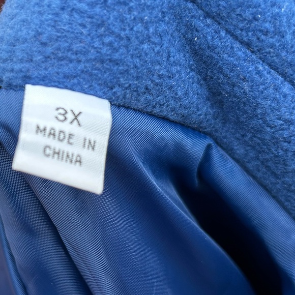 Vintage Bob Mackie Wearable Art Fleece Jacket 3X Royal Blue Floral Embroidered - Picture 10 of 14